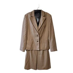 Jones New York Suit Women's Tan Blazer and Skirt Set Size 10 EUC